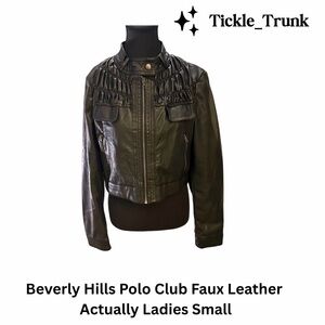 Beverly Hills Polo Club Dark Faux Leather Jacket